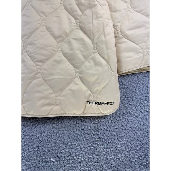 Nike Utility Jacket Womens Large Cream Beige Off White Quilted Coat Thermal Fit - Picture 8 of 12